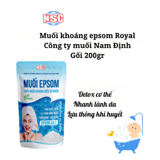 (Cty muối Nam Định) Muối khoáng epsom Royal Muối tắm cho bé Làm lành da, Detox cơ thể Gói 200Gr (Epsom salt) Koshka Home