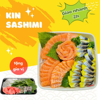 Set sashimi cá hồi và cá trích ép trứng 6 kèm đầy đủ gia vị