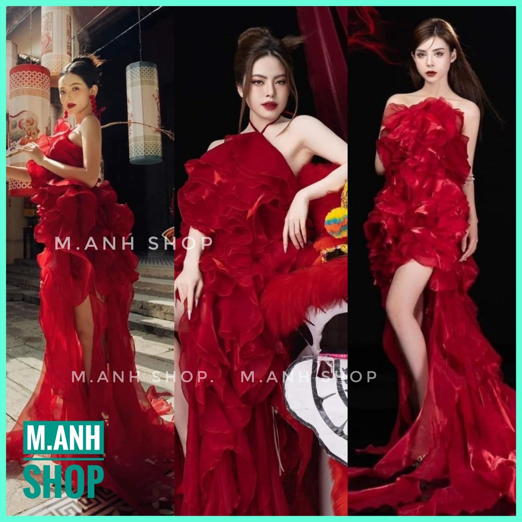 Váy Yếm Bỉ Ngạn Tua Rua Bèo Trung Thu Chụp Ảnh Nghệ Thuật Xinh Đẹp
