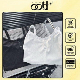 Ootd bigsize | áo hai dây viền ren nút ngực