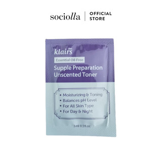 Nước Hoa Hồng Dear, Klairs Supple Preparation Unscented Toner 3ml