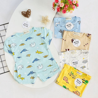 Bộ cộc tay Minky mom họa tiết kute cho bé size 3-18kg...