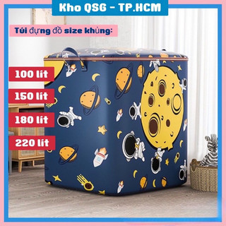 Sỉ 13K- Hộp đựng đồ đa năng giỏ đựng đồ 100 lít, 140 lít, 180 lít có khóa tay xách túi đựng quần áo, chăn màn đồ dùng
