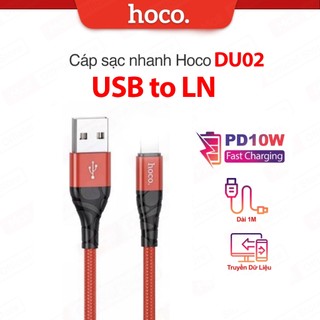 Cáp sạc Hoco DU02 USB dùng cho ip6/7/8/X , sạc nhanh 2.4A dây bọc dù chống đứt dài 1m