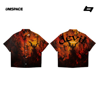 Áo sơ mi local brand By Unispace áo form rộng tay lỡ unisex nam nữ Devil