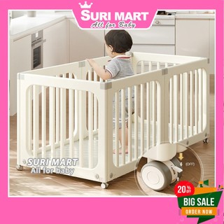 Quây Cũi cho bé có bánh xe, Nôi Cũi nhựa di động gọn cho bé Babyviva cáo cấp