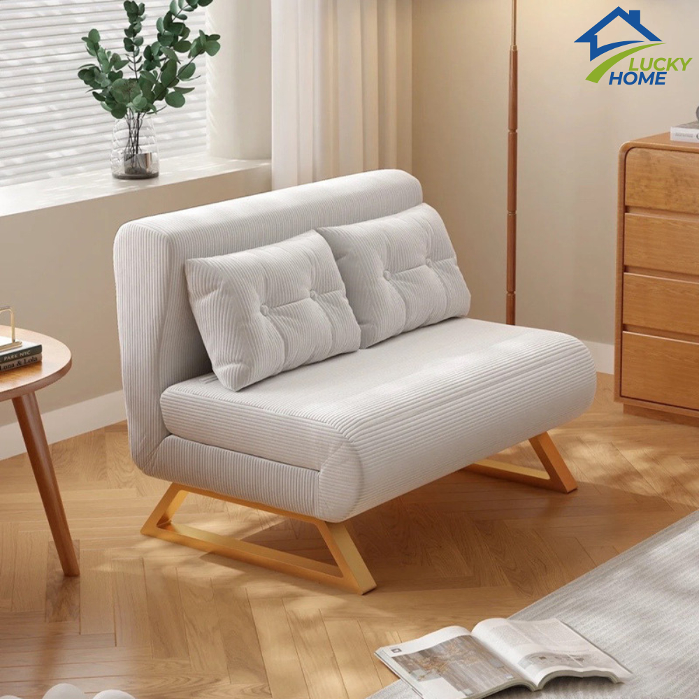 Ghế Sofa Giường Đa Năng Có Khóa Kéo Vệ Sinh Bảo Hành 12 Tháng, Sofa Giường Gấp 2 Trong 1 Khung Thép Chịu Tải 500kg