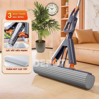  Cây Lau Nhà Tự Vắt Thông Minh Bản Nâng Cấp Siêu Thấm Hút Chổi Lau Nhà Mút Cao Su Non Có Thể Gấp Gọn Tiện Lợi 