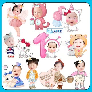 Chibi sinh nhật cho bé gái MIỄN PHÍ THIẾT KẾ Hình chibi trang trí sinh nhật cho bé gái thiết kế theo yêu cầu
