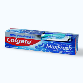 Kem đánh răng Colgate MaxFresh bạc hà 225g - tặng bàn chải