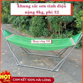 Bộ Võng Xếp Lớn Sắt Sơn Tĩnh Điện DUY SƠN Đẹp (khung 8kg+ lưới võng 1,3kg)