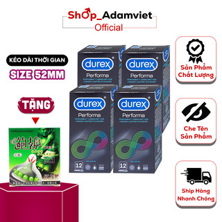 [Combo 4 hộp 48 Cái] - Bcs Durex Performa Cao Cấp - Bao cao su KÉO DÀI THỜI GIAN Quan Hệ, Bcs Ôm Sát Cho Cảm Giác Thực