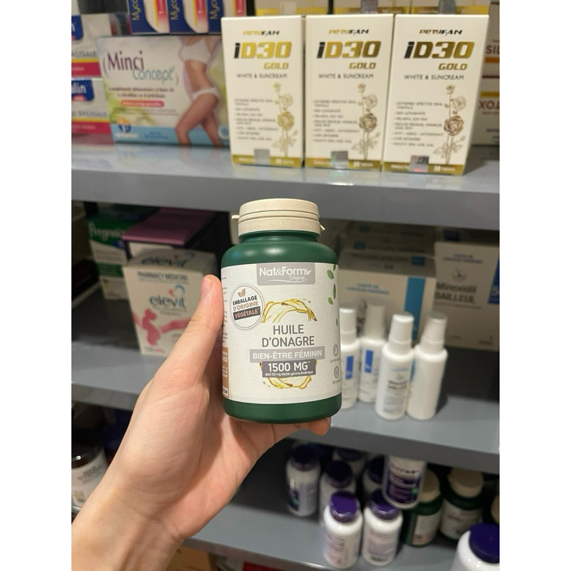 Viên uống Tinh Dầu Hoa Anh Thảo Huile ONAGRE Nat & Form của Pháp