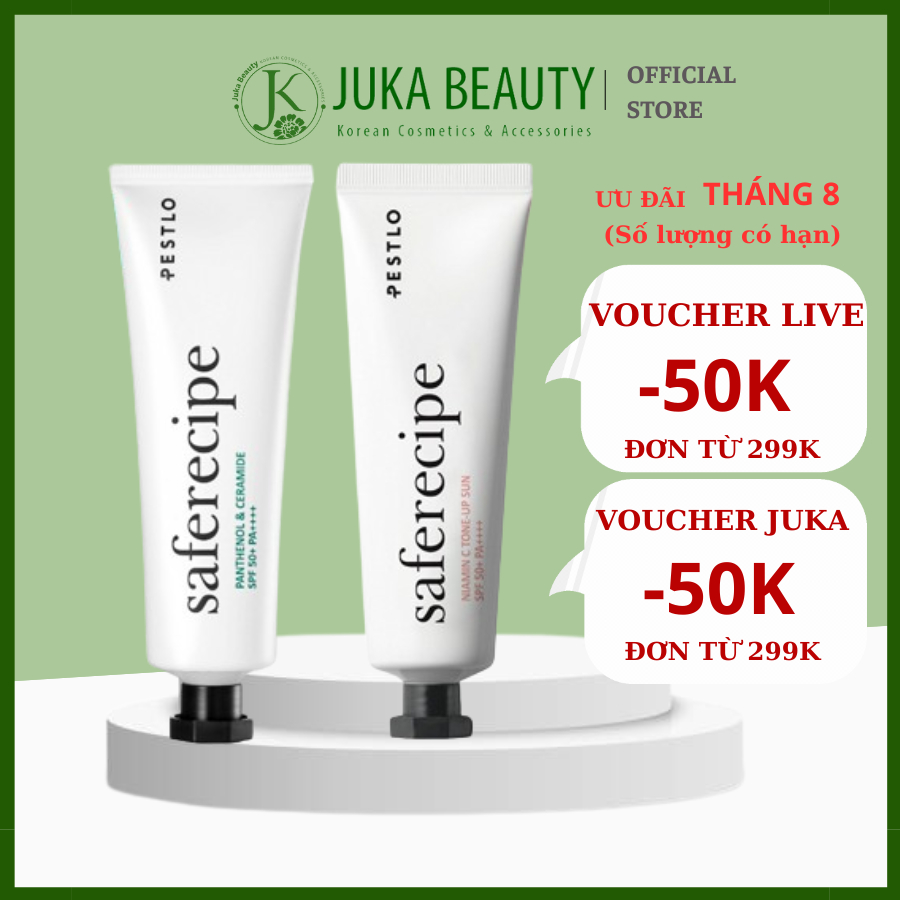 Kem chống nắng PESTLO Safe Recipe Sun Essence/ Niamin C Tone Up Sun SPF50+ PA++++