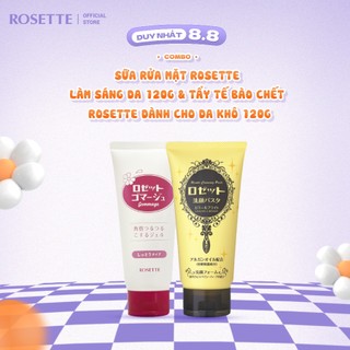Combo Tẩy Tế Bào Chết Rosette Dành Cho Da Khô Gommage Moist 120g Và Sữa Rửa Mặt Rosette Làm Sáng Da 120g