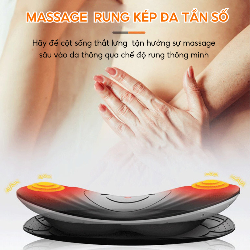 Máy Massage Cột Sống Lưng DELADEP Mát Xa Lưng KèmTúi Khí Trị Liệu 4 Chế Độ Sưởi Ấm Hồng Ngoại Rung Tần Số Kép MSL01