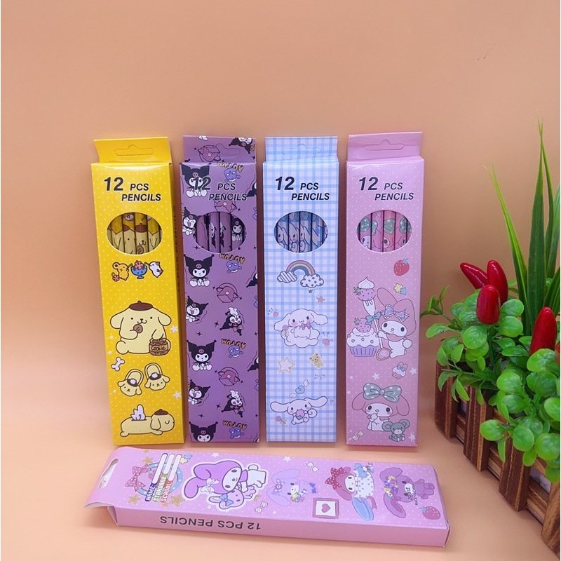 HỘP 12 BÚT CHÌ KÈM HB CAPYBARA và BÚT CHÌ KÈM HB SANRIO