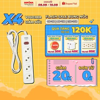 Ổ cắm điện ổ điện chịu tải 2200W SOPOKA 3L2-6L2 công tắc an toàn