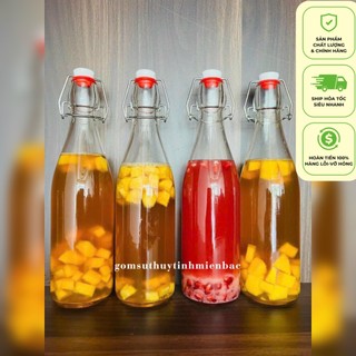 Chai thủy tinh nắp gài 500ml cao cấp đựng kombucha, nước ép, detox