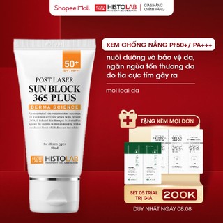 Kem chống nắng histolab post care sun block 365 plus derma science spf50 50g