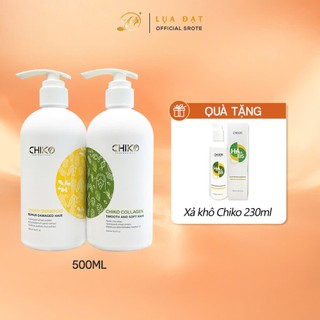 Dầu cặp collagen CHIKO phục hồi tóc hư tổn kích thích mọc tóc,dầu gội đa năng chính hãng 500ml