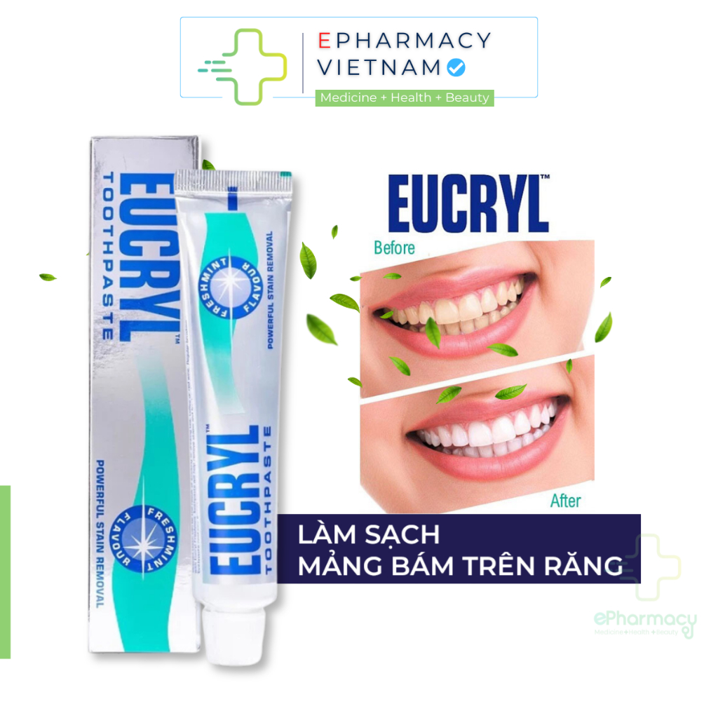 Kem Đánh Răng EUCRYL Toothpaste Hỗ Trợ Làm Trắng Răng 62g