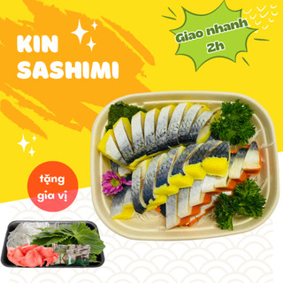 Sashimi Cá Trích Ép Trứng kèm nước chấm và đồ ăn kèm