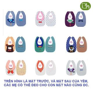 Yếm chống thấm 2 mặt, 2 cúc bấm cho bé