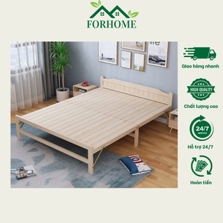 Giường ngủ - Giường ngủ gỗ thông xếp gọn 100cm tặng kèm đệm Giường gấp gọn