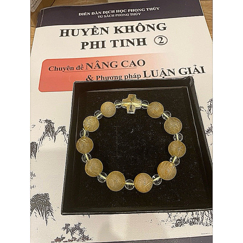 chuỗi hạt mân côi thạch anh tóc vàng