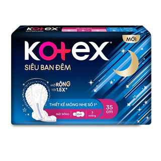 Băng Vệ Sinh siêu ban đêm Kotex có cánh gói 3 miếng x 35cm