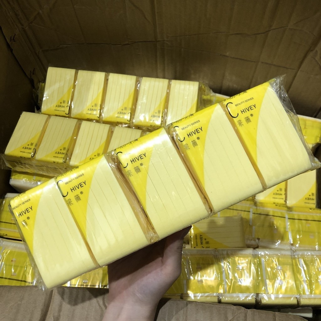 Một Cây 20 Gói Bông Mút Bọt Biển Rửa Mặt Pinkmia Chivey Chính Hãng, Một Cây 240 Miếng Dai Mềm Mịn