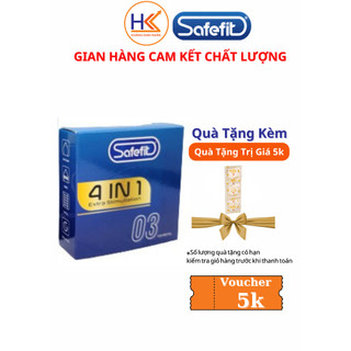 Bao cao su Gân Gai Siêu mỏng Kéo dài thời gian 4in1 SafeFit - 3 chiếc