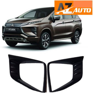 BỘ ỐP TRANG TRÍ VIỀN ĐÈN TRƯỚC VÂN CACBON DÀNH CHO XE MITSUBISHI XPANDER 2018-2024 - hàng cao cấp