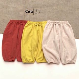  Quần chống muỗi cho bé gái Cừu Con chất liệu đũi cara quần bomber alibaba quần dài bom ống rộng quần jogge cho bé 