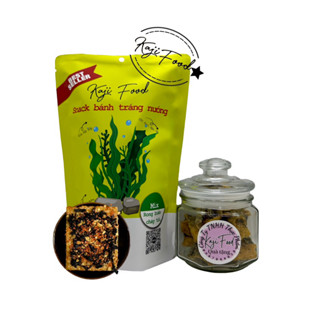 (15 Gói) Snack bánh tráng nướng mix rong biển cháy tỏi tặng 1 hũ thuỷ tinh + 1 bánh tráng mix da cá phô mai trứng muối