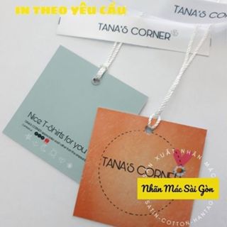 Combo 100 nhãn mác cổ satin lụa, 100 tag treo quần áo tặng kèm 100 dây treo -nhãn mác quần áo in theo yêu cầu