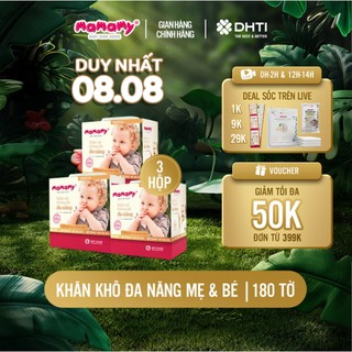 Khăn khô đa năng Mamamy cao cấp combo 3 hộp dùng thay cho khăn sữa, an toàn cho bé 180 tờ/hộp