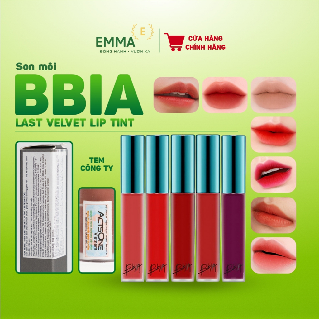 Son Kem Lì Bbia Last Velvet Lip Tint 5g, Nhiều Version, nhiều màu sắc lựa chọn.