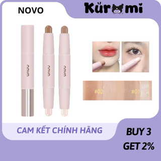 [Hàng mới về] NOVO Bút Highlight Tạo Khối 2 Đầu Dạng Thỏi Kem Bắt Sáng Tạo Khối Trang Điểm Gương Mặt 2 Trong 1