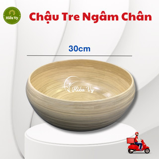 Chậu tre ngâm chân, ngâm tay, làm nail - spa | Chậu tre gội đầu dưỡng sinh size 30cm