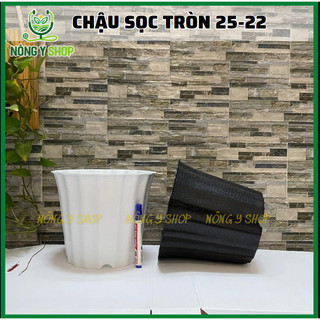 Chậu sọc tròn 25-22, chậu nhựa tròn, chậu nhựa trồng cây, chậu trồng hoa, chậu cây kiểng, nhựa cứng