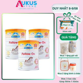 Combo 3 sữa công thức số 2 cho bé nature one dairy step 2 cung cấp calcium vitamin d3 dha cho bé từ 6-12 tháng lon 900gr