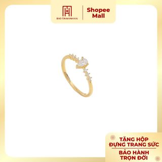 Nhẫn vàng 10k bảo tín mạnh hải gắn đá cổ điển phong cách ý pyn1v10czh-405002