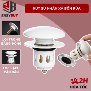 Nút Sứ Nhấn Xả Bồn Lavabo Thoát Nước Nhanh Chóng, Ngăn Chặn Đồ Vật Rơi Xuống Đường Ống BT040 - EASYBUY