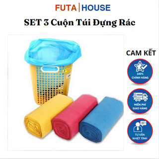 Set 3 cuộn túi đựng rác tự phân hủy nhiều màu