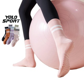 Tất Vớ Nữ Tập Yoga Pilates Gym Thể Thao Chống Trơn Trượt Cổ Lửng Đệm Silicone Bàn Chân Cotton Thoáng Khí Chất Lượng Cao