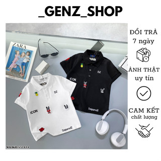 Áo Polo Bé Trai D2 Thêu Hình Cute Hot Hít - Áo Polo DSQ Thêu Hình Hàng Cao Cấp Loại 1