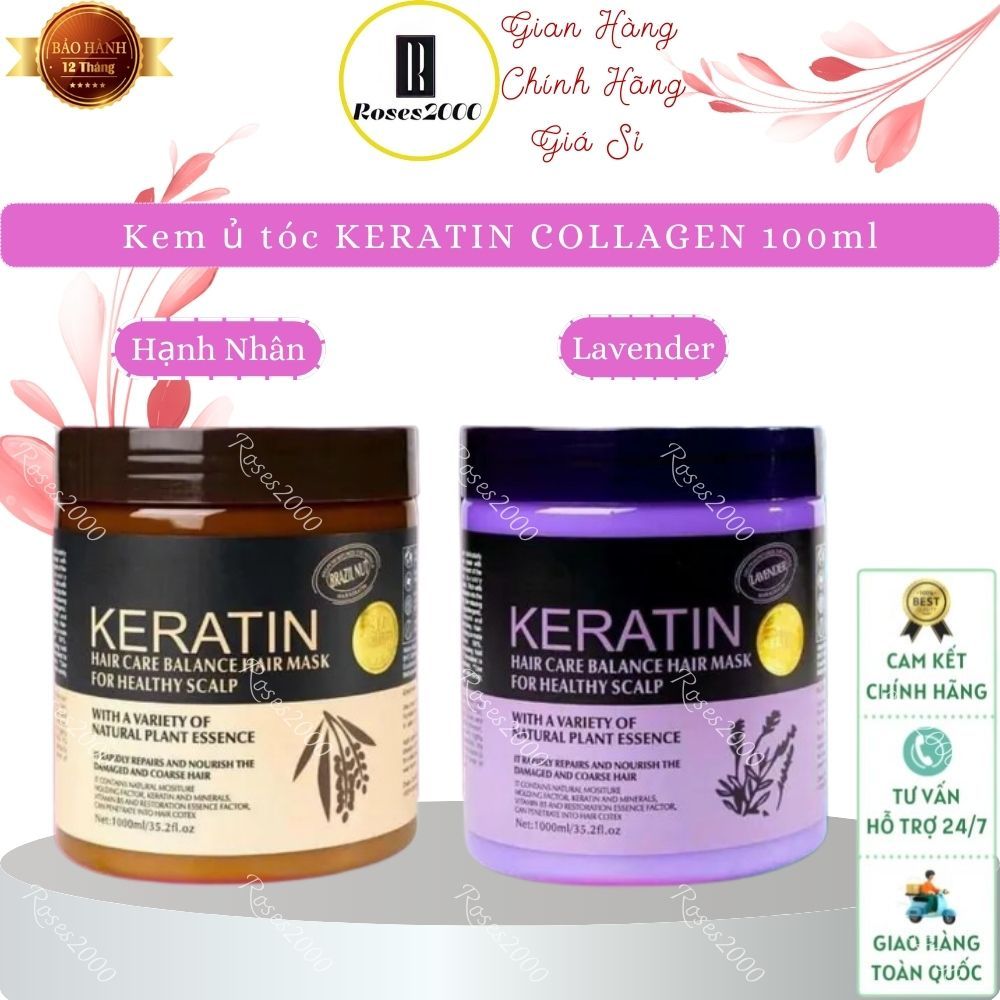 Hấp Dầu Ủ Tóc Keratin Nâu - Tím ( 1000ml  - Hàng chuẩn )
