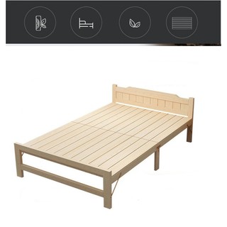 Giường xếp gỗ thông Giường gỗ thông xếp gọn 80x195x41cm kèm nệm